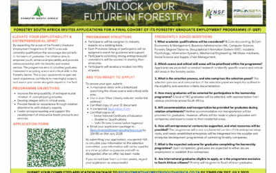 Forestry Graduate Employment Programme – Second Round Applications NOW OPEN